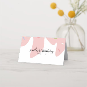 Ice Cream Birthday Pink Melting Sprinkles Table Place Card