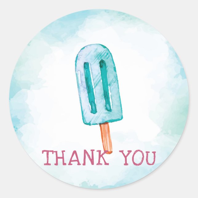 Ice Cream Birthday Thank You Classic Round Sticker (Front)