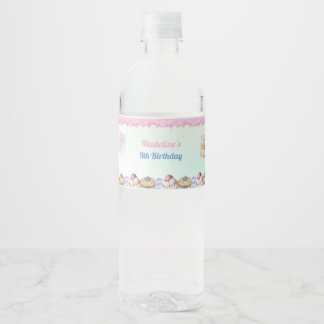 Ice Cream Birthday Water Bottle Label