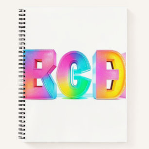 Ice cream, blocks, letters, colours notebook