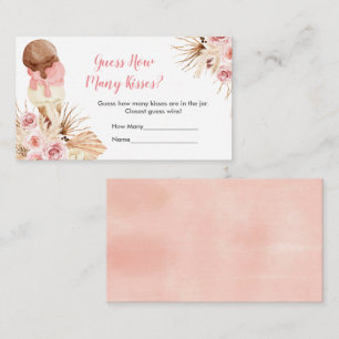 Ice cream Bohemian Pampas Grass How Many Kisses Enclosure Card