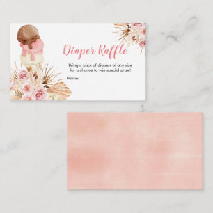 Ice cream Boho Diaper Raffle Baby Shower  Enclosure Card
