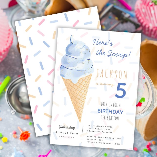 Ice-Cream Boy Birthday Invitation (Creator Uploaded)