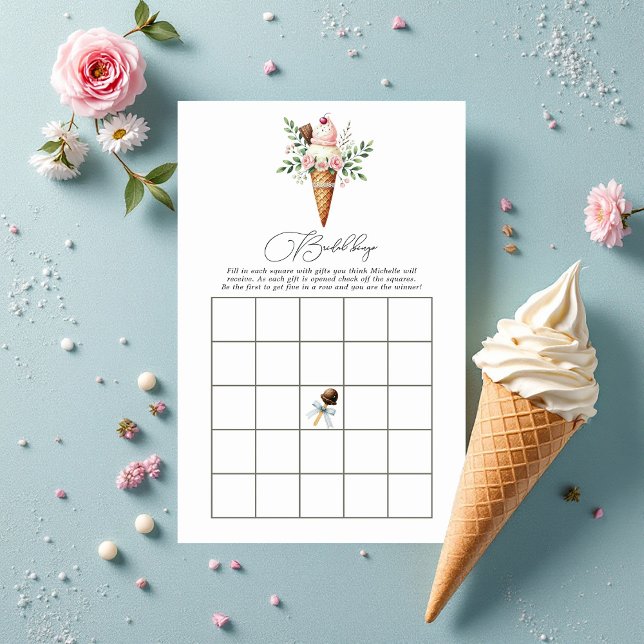 Ice Cream Bridal Shower Bingo Game (Ice Cream Bridal Shower Bingo Game)
