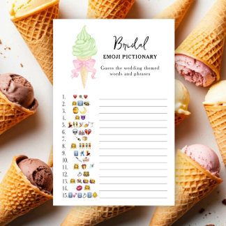 Ice cream - bridal shower emoji pictionary game