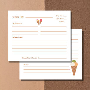 Ice Cream Bridal Shower Recipe Card