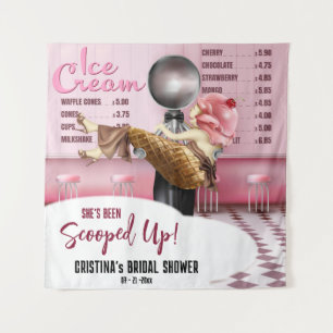 Ice cream Bridal Shower Scooped Up Backdrop Tapestry