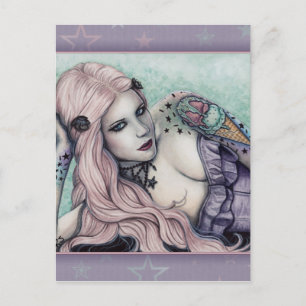 Ice Cream bubblegoth Tattoos Girl pastel postcard