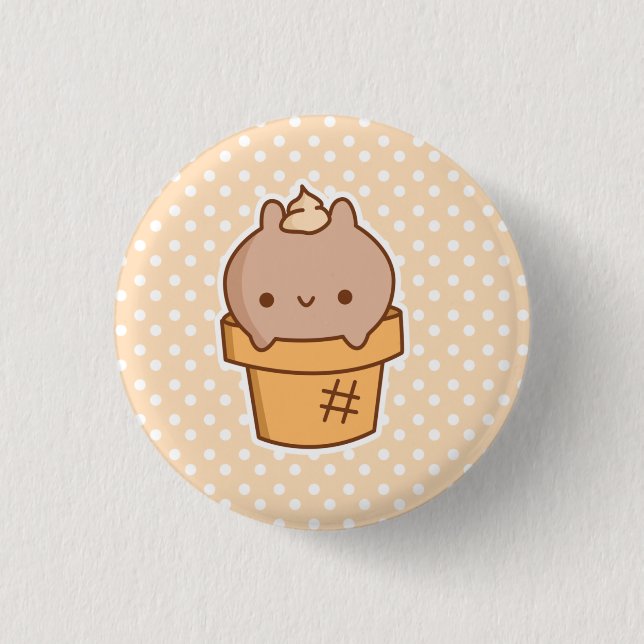 Ice Cream Bunny Button *CHOOSE YOUR OWN SIZE (Front)