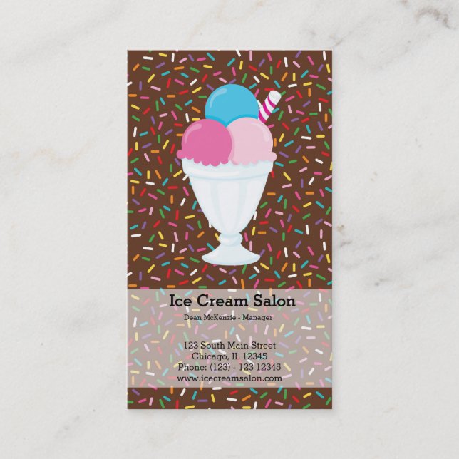 Ice cream business business card (Front)