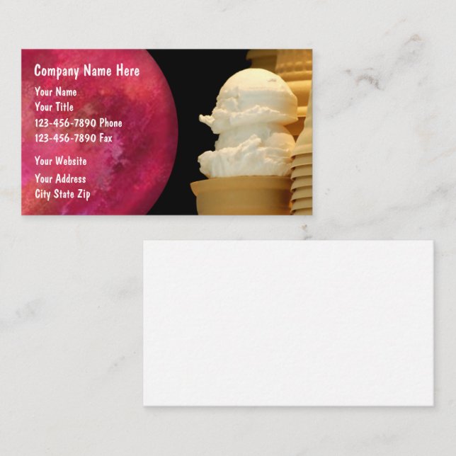 Ice Cream Business Cards (Front/Back)