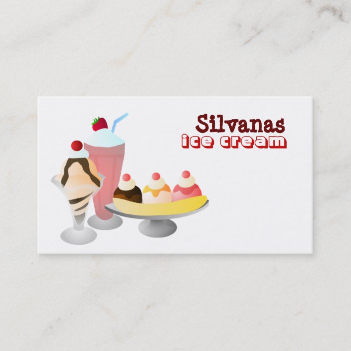 ice cream business card