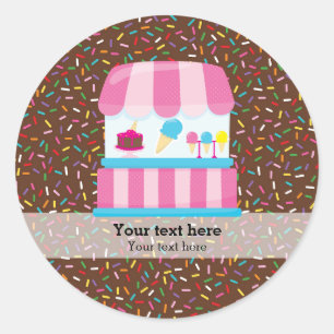 Ice cream business classic round sticker