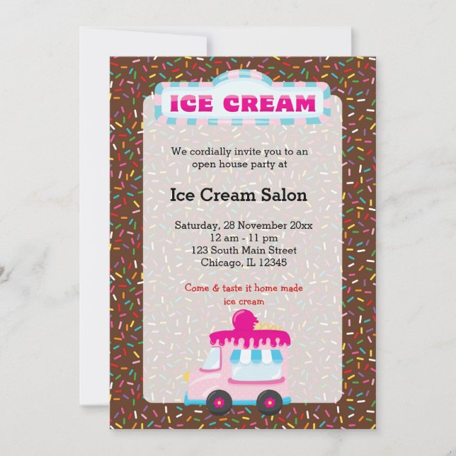 Ice cream business invitation (Front)