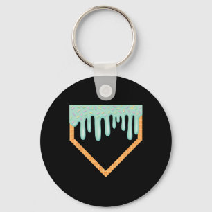 Ice Cream Bysebyll Drip Home Plate Bysebyll Drippi Key Ring
