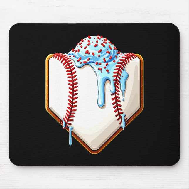 Ice Cream Bysebyll Drip Home Plate Dripping  Mouse Mat (Front)