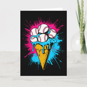 Ice Cream Bysebyll Drip Watercolor Men Youth Boys  Card