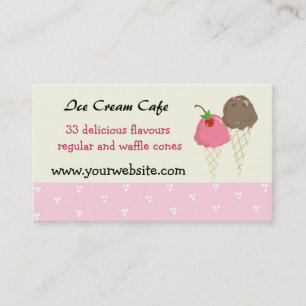 Ice Cream Cafe Design Business Card
