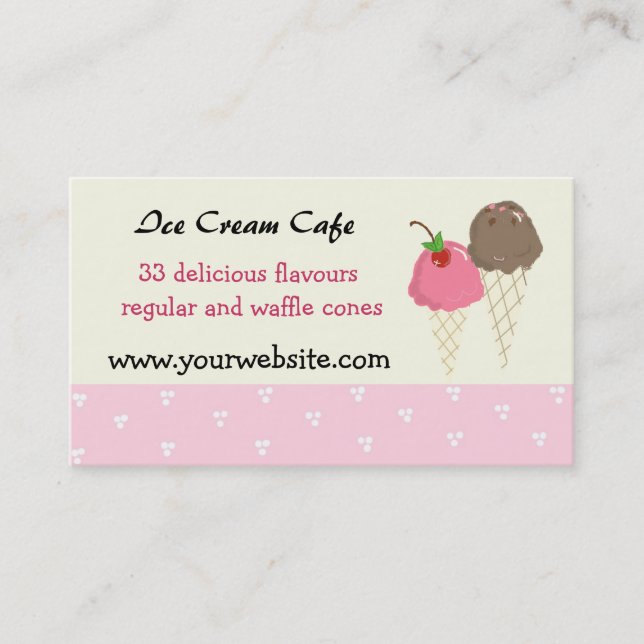 Ice Cream Cafe Design Business Card (Front)