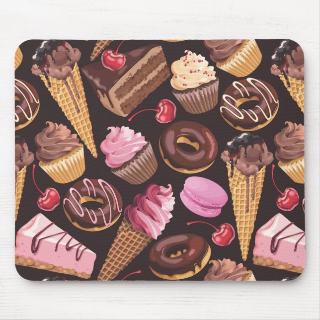 Ice Cream, Cake, Cupcakes and Cheesecake Delight Mouse Mat (Front)