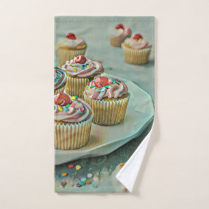 Ice cream cake hand towel