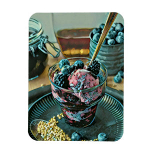 Ice cream cake with berry magnet