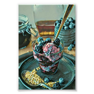 Ice cream cake with berry photo print