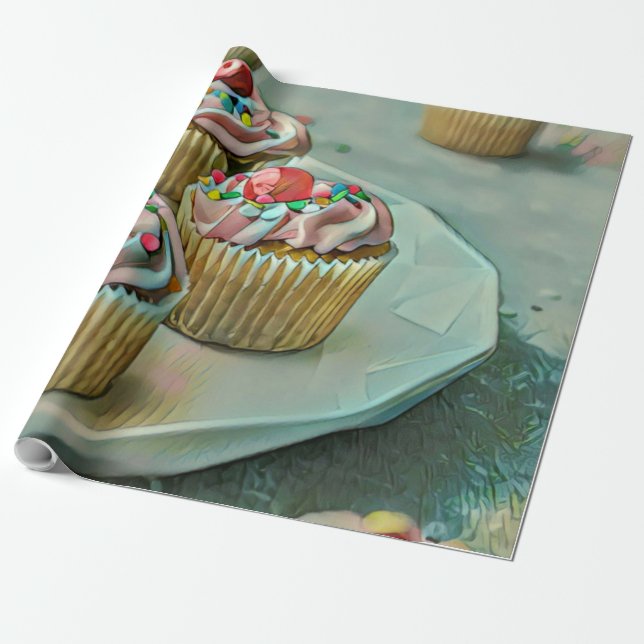 Ice cream cake wrapping paper (Unrolled)