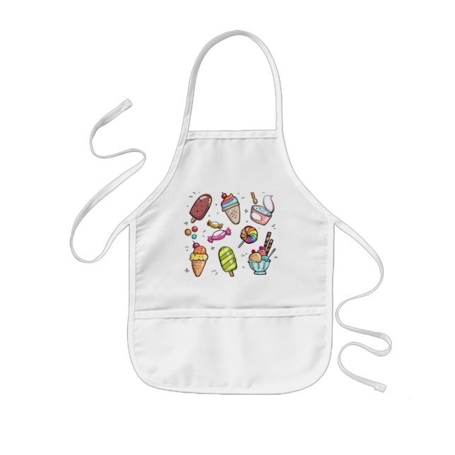 Ice cream & candy kids apron. kids apron (Front)