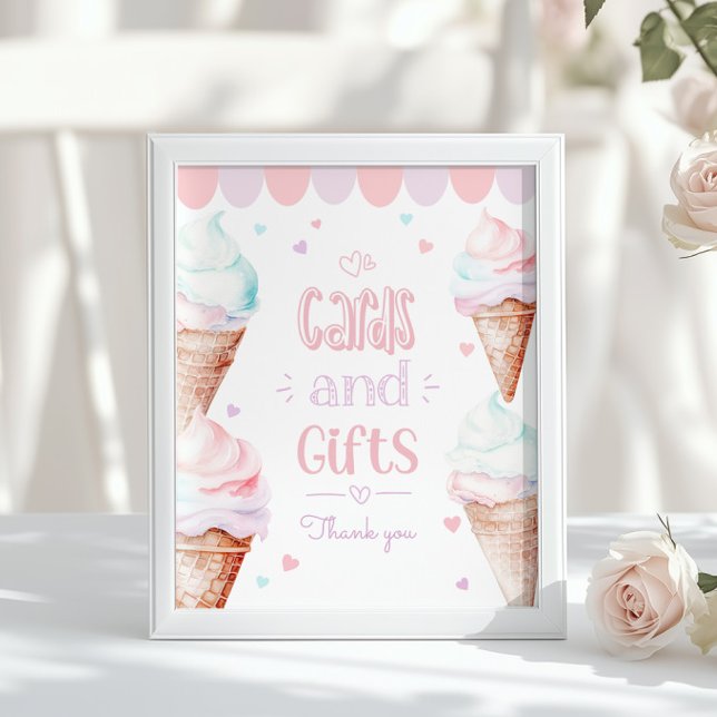 Ice cream Cards and gifts birthday pastel Poster (Creator Uploaded)