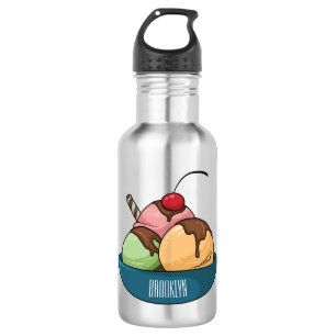Ice cream cartoon illustration  532 ml water bottle
