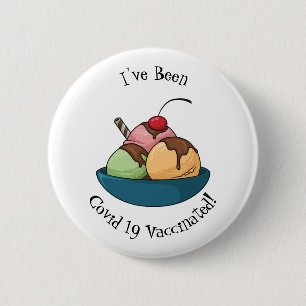 Ice cream cartoon illustration 6 cm round badge