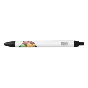 Ice cream cartoon illustration  black ink pen