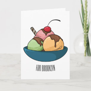 Ice cream cartoon illustration card