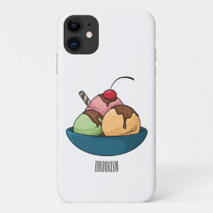 Ice cream cartoon illustration  iPhone 11 case