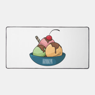 Ice cream cartoon illustration  desk mat