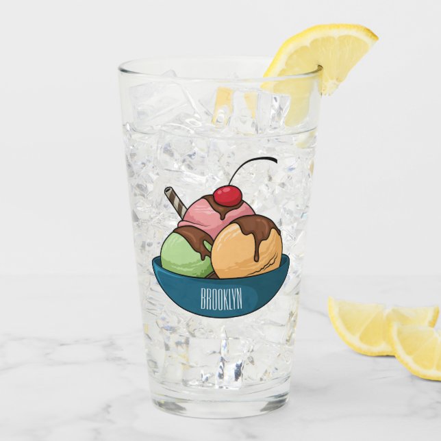 Ice cream cartoon illustration  glass (Back Ice)