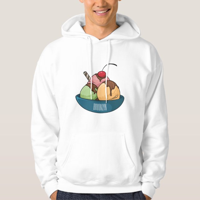 Ice cream cartoon illustration  hoodie (Front)