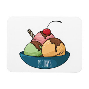 Ice cream cartoon illustration  magnet