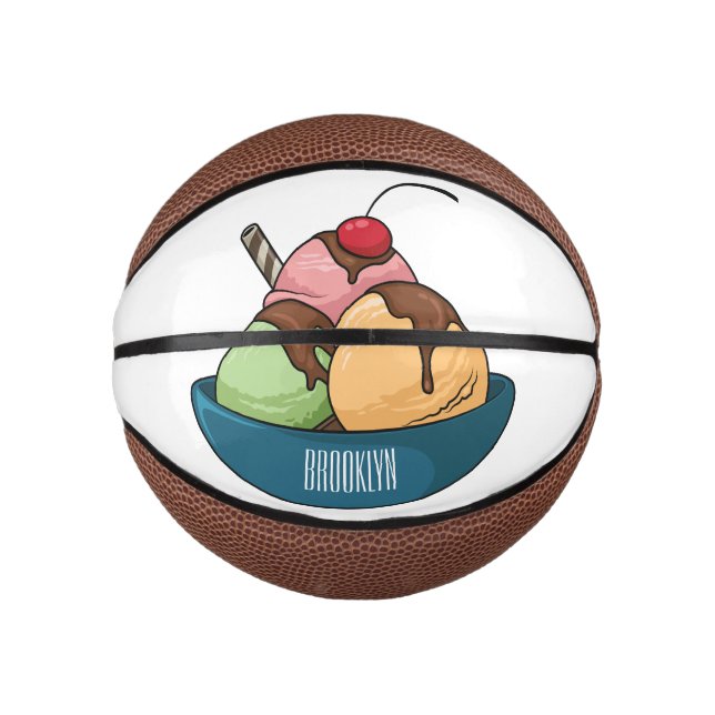 Ice cream cartoon illustration  mini basketball (Front)