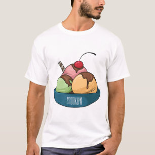 Ice cream cartoon illustration  T-Shirt