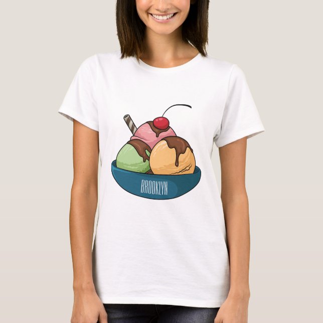 Ice cream cartoon illustration  T-Shirt (Front)