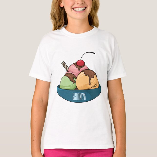 Ice cream cartoon illustration  T-Shirt (Front)