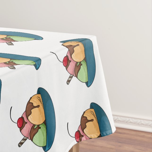 Ice cream cartoon illustration  tablecloth (In Situ)