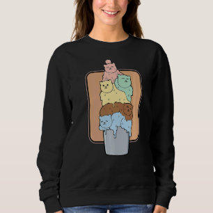 Ice Cream Cat Pet Animal Meowing Kitty Humour Sweatshirt