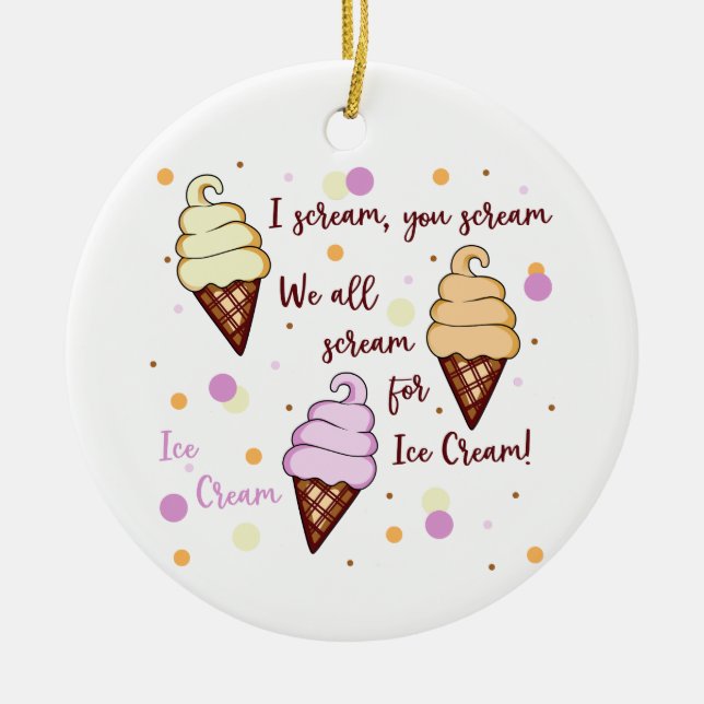 Ice Cream Ceramic Tree Decoration (Front)
