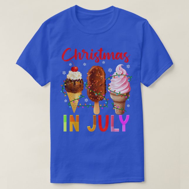 Ice Cream Christmas In July Summer Vacation Kids  T-Shirt (Design Front)