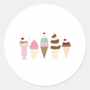 Ice Cream Classic Round Sticker