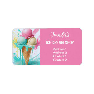 Ice Cream Colourful Address Label