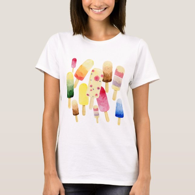 Ice cream colourful pattern T-Shirt (Front)